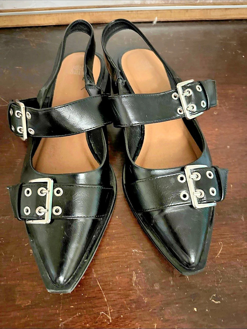 Wild Fable Black Buckle Pointed-Toe Heels Size US 8.5